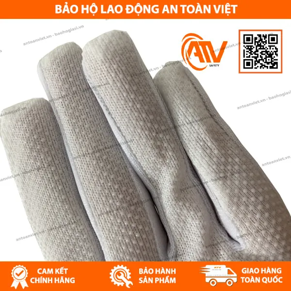 Găng Tay Phòng Sạch Phủ Hạt Nhựa Kẻ Sọc 
