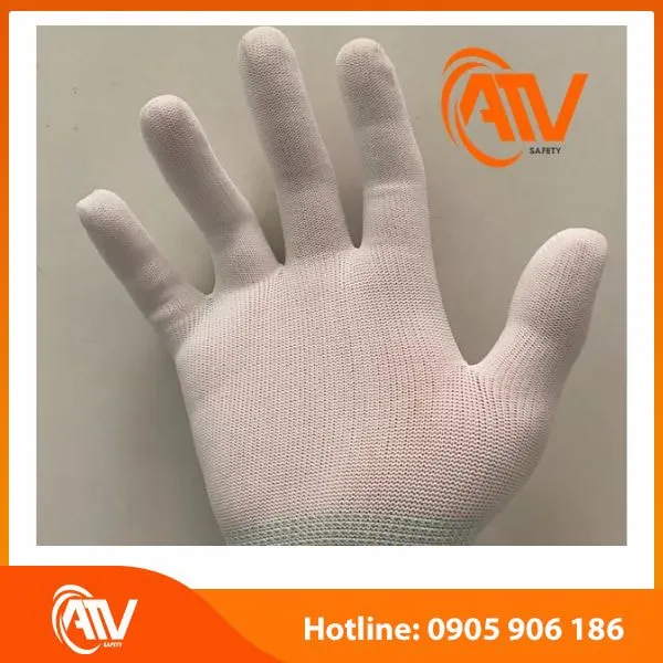 Găng Tay Phòng Sạch Sợi Polyester Loại Không Phủ PU 