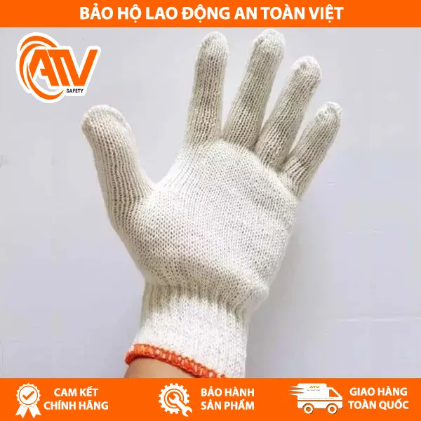Găng Tay Sợi Màu Kem 