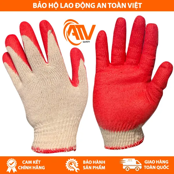 Găng Tay Phủ Cao Su Đỏ 1 Mặt