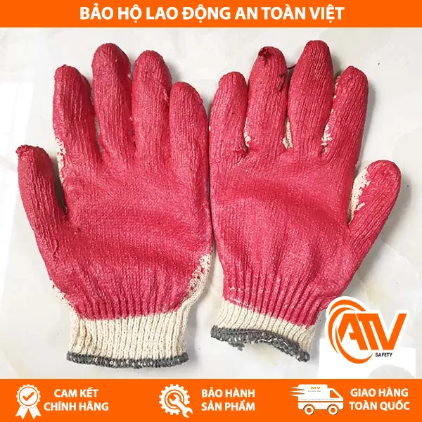 Găng Tay Phủ Cao Su Đỏ 1 Mặt