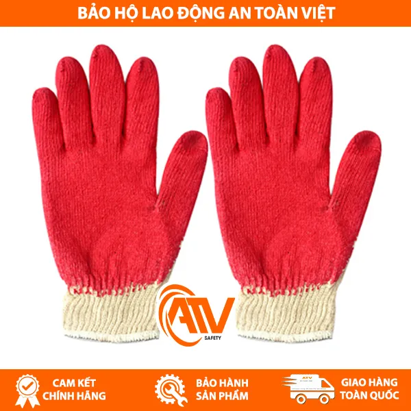 Găng Tay Phủ Cao Su Đỏ 1 Mặt
