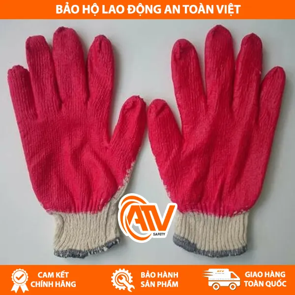 Găng Tay Phủ Cao Su Đỏ 1 Mặt