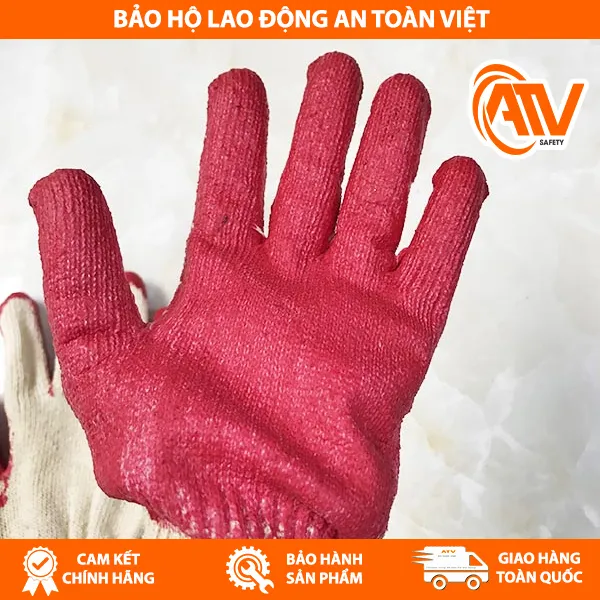 Găng Tay Phủ Cao Su Đỏ 1 Mặt