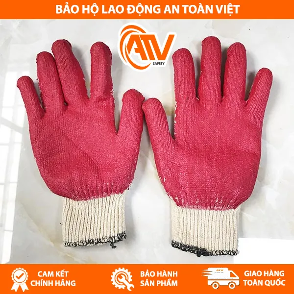 Găng Tay Phủ Cao Su Đỏ 1 Mặt