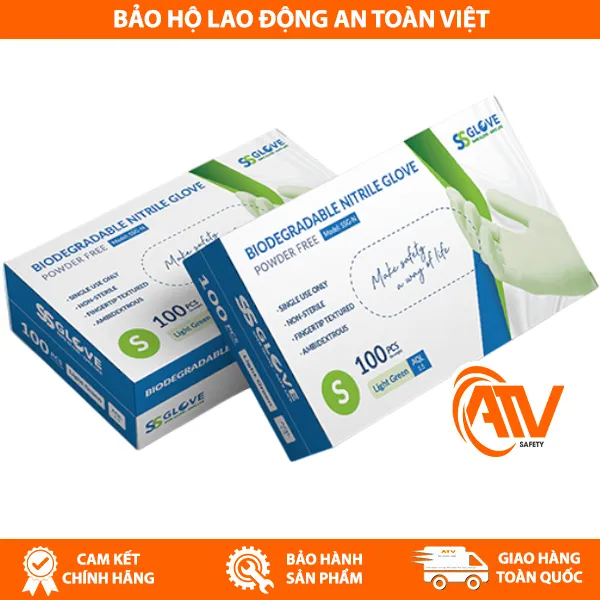 Găng Tay Nitrile Không Bột SSGLOVE Dưỡng Ẩm