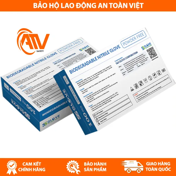 Găng Tay Nitrile Không Bột SSGLOVE Dưỡng Ẩm