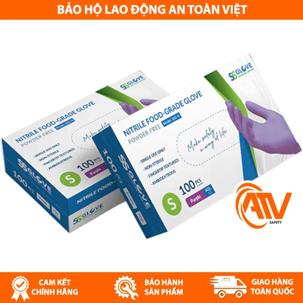 Găng Tay Nitrile Không Bột Thực Phẩm SSGLOVE 