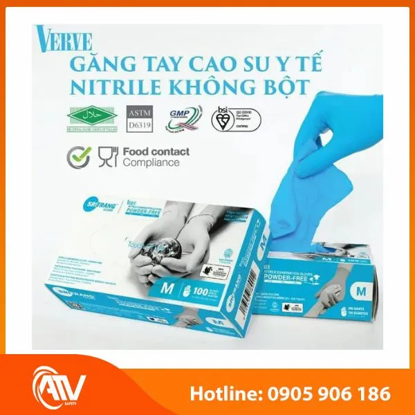 Găng Tay Y Tế Không Bột Nitrile Sritrang 4.8 Gr