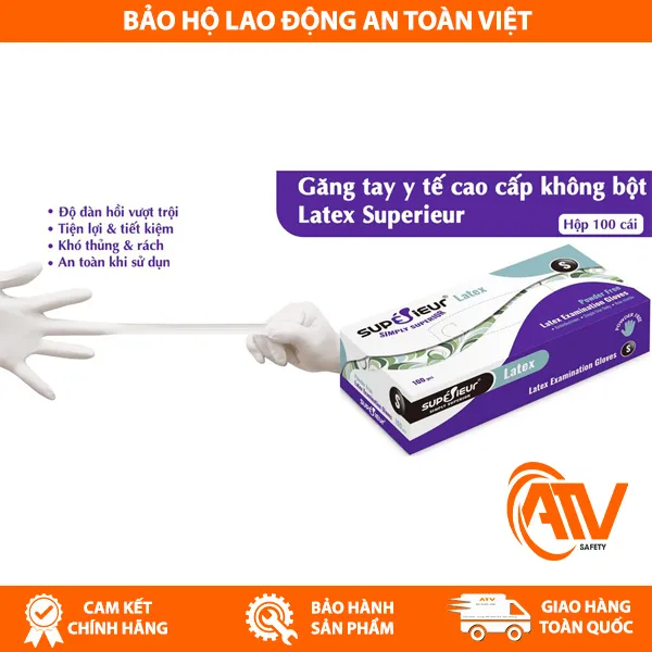  Găng Tay Y Tế Không Bột Latex Supérieur