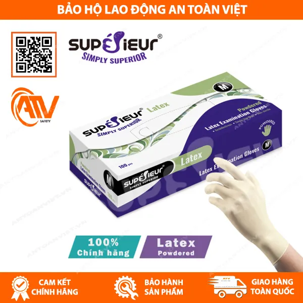  Găng Tay Y Tế Có Bột Latex Supérieur
