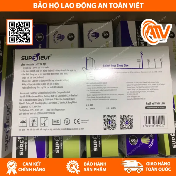  Găng Tay Y Tế Có Bột Latex Supérieur