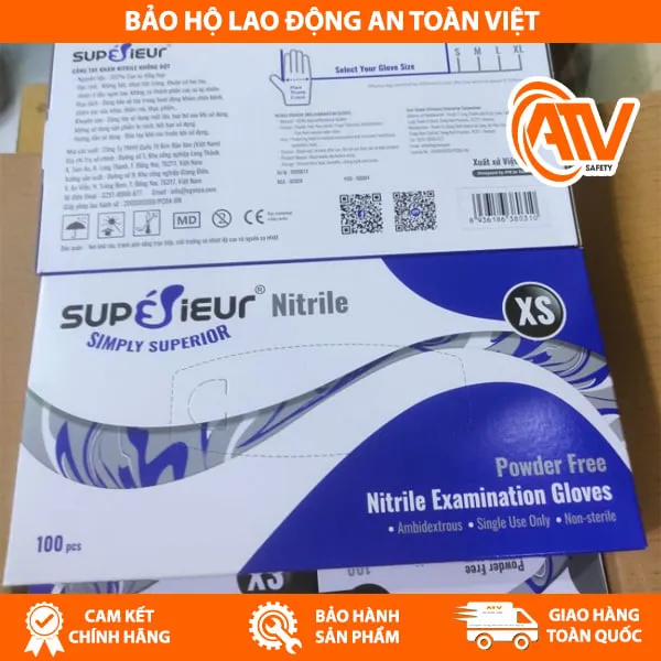 Găng Tay Y Tế Không Bột Nitrile Supérieur