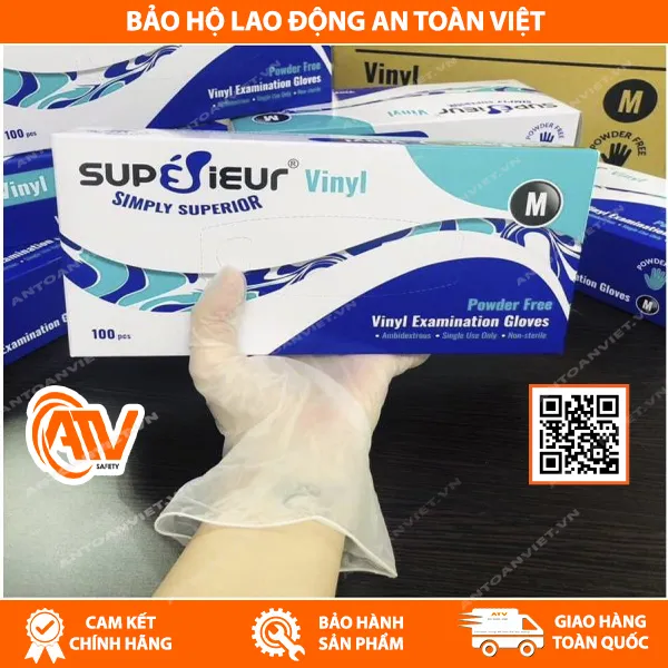  Găng Tay Y Tế Không Bột Vinyl Supérieur