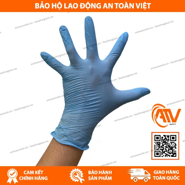 Găng Tay Y Tế Không Bột Nitrile Vietglove Ezcare Màu Xanh