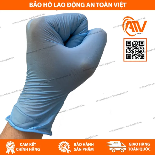 Găng Tay Y Tế Không Bột Nitrile Vietglove Ezcare Màu Xanh