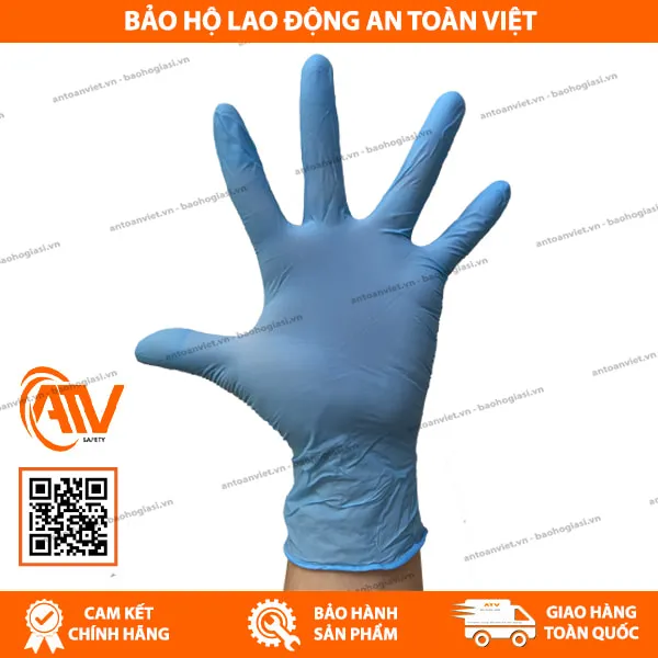 Găng Tay Y Tế Không Bột Nitrile Vietglove Ezcare Màu Xanh