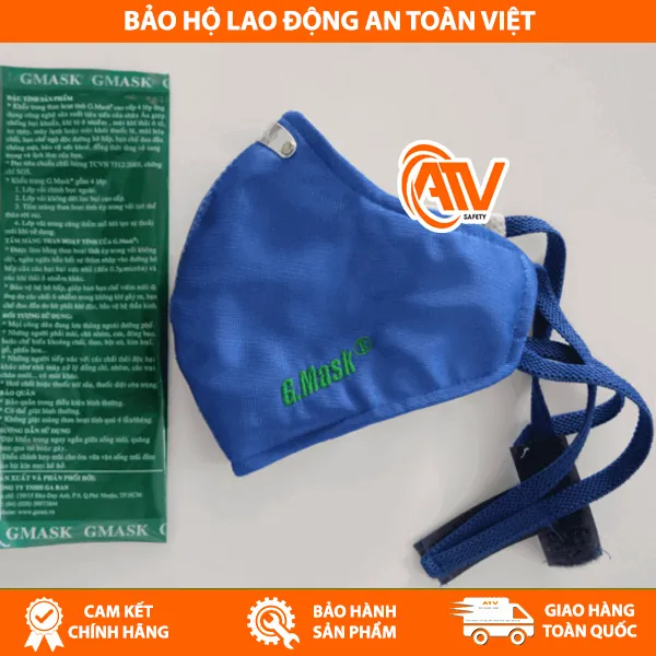 Khẩu Trang Vải Than Hoạt Tính GMask Đeo Sau Đầu