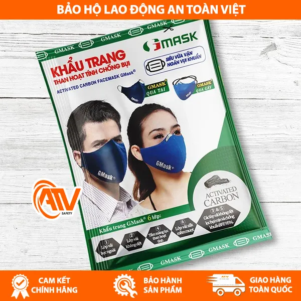 Khẩu Trang Vải Than Hoạt Tính GMask Đeo Tai