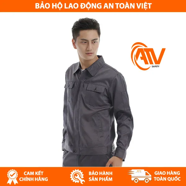 Quần Áo Công Nhân Vải Kaki Màu Ghi