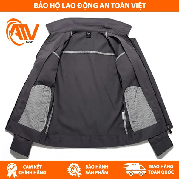 Quần Áo Công Nhân Vải Kaki Màu Ghi