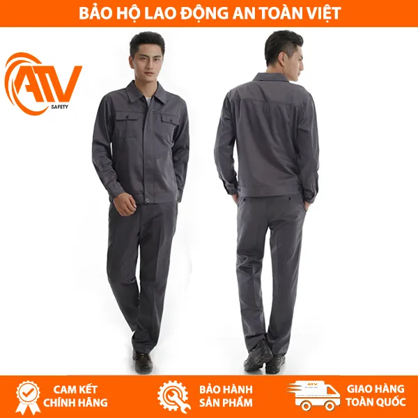 Quần Áo Công Nhân Vải Kaki Màu Ghi