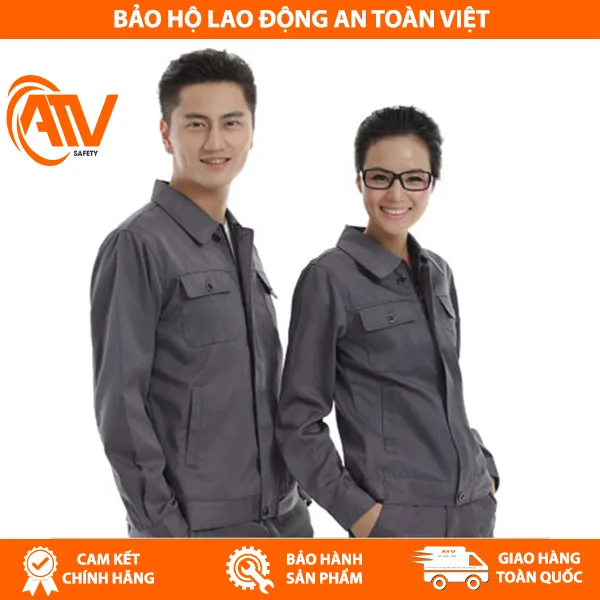 Quần Áo Công Nhân Vải Kaki Màu Ghi