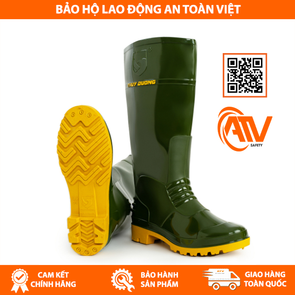 Ủng Bảo Hộ Thùy Dương Xanh Rêu - Vàng 224 Thương hiệu Thùy Dương