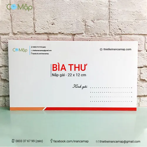 Bìa thư - 22 X 12 - F180 - NẮP GÀI 6.5