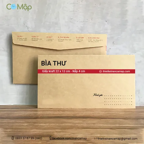 Bìa thư - 22 X 12 - KRAFT - NẮP 4