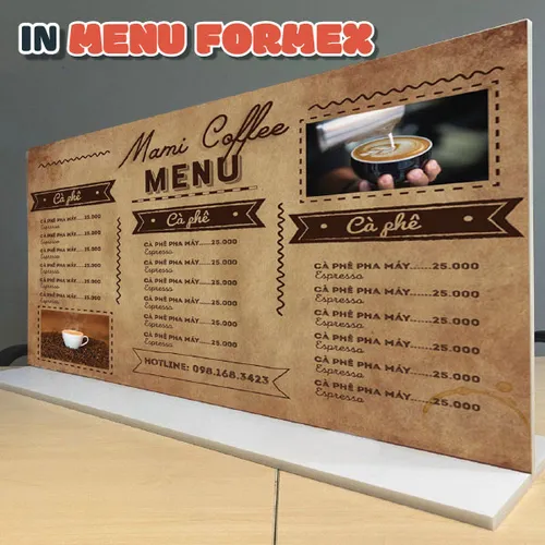 In menu bồi formex dày 5mm - Chống nước, dễ dàng vệ sinh