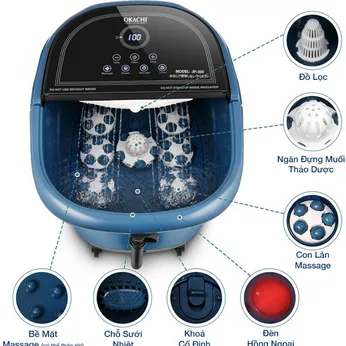 Bồn ngâm chân cao cấp OKACHI JP-300 tích hợp 7 con lăn  Bồn ngâm chân cao cấp OKACHI JP-300 tích hợp 7 con lăn