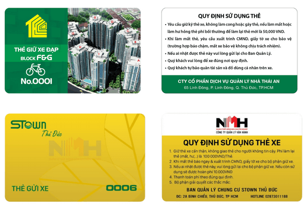 Mẫu thẻ giữ xe đẹp Mẫu thẻ giữ xe đẹp