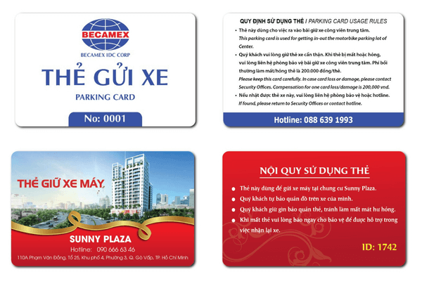 Mẫu thẻ giữ xe đẹp Mẫu thẻ giữ xe đẹp