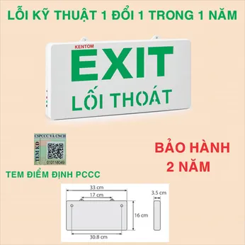 ĐÈN EXIT THOÁT HIỂM KENTOM 2 MẶT KT620
