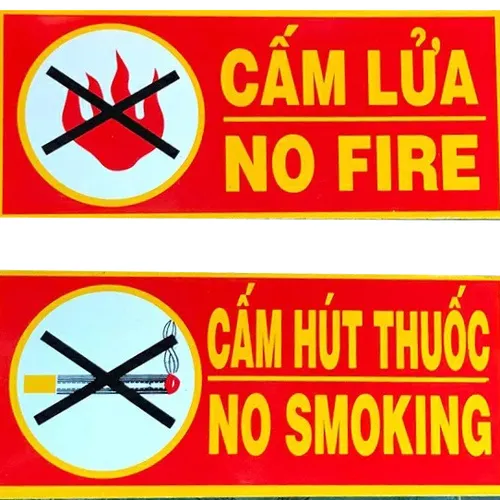 Bảng Cấm Lửa Cấm Thuốc Mica