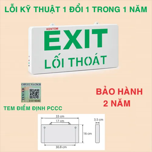 ĐÈN EXIT THOÁT HIỂM KENTOM 2 MẶT KT720