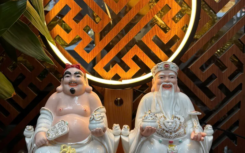 Bộ Thần Tài Thổ Địa màu Trắng Sứ