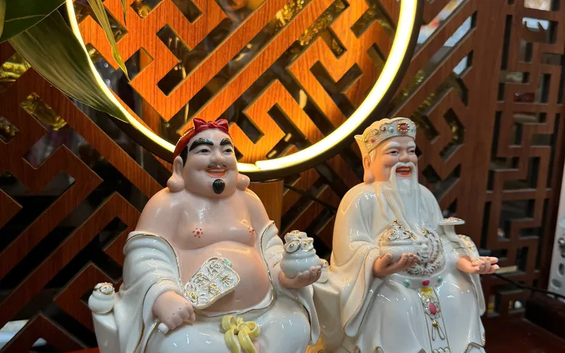 Bộ Thần Tài Thổ Địa màu Trắng Sứ