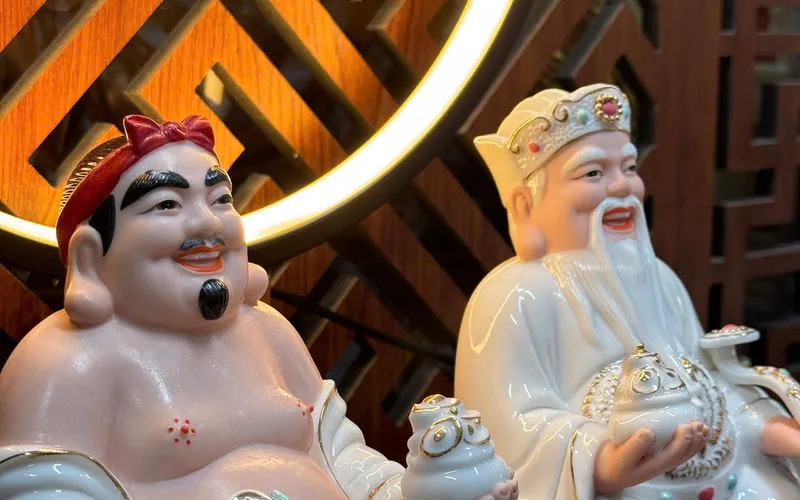 Bộ Thần Tài Thổ Địa màu Trắng Sứ