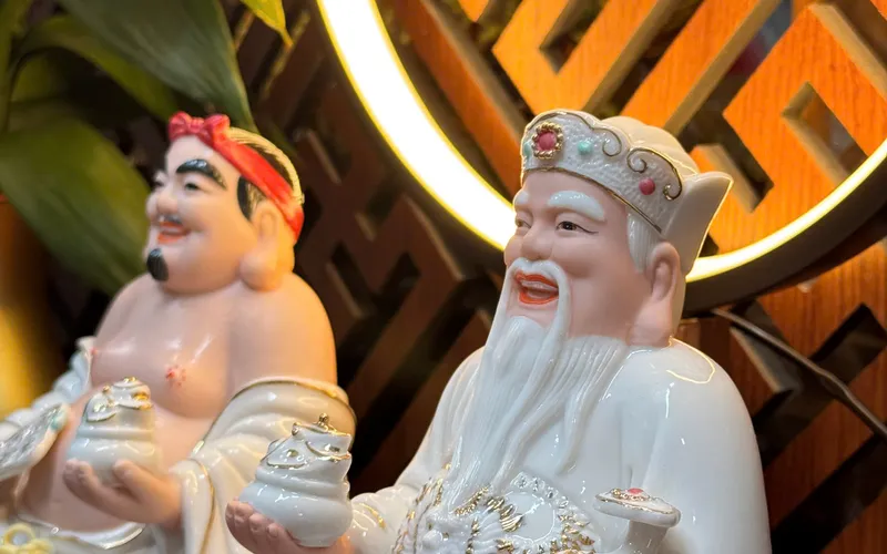 Bộ Thần Tài Thổ Địa màu Trắng Sứ