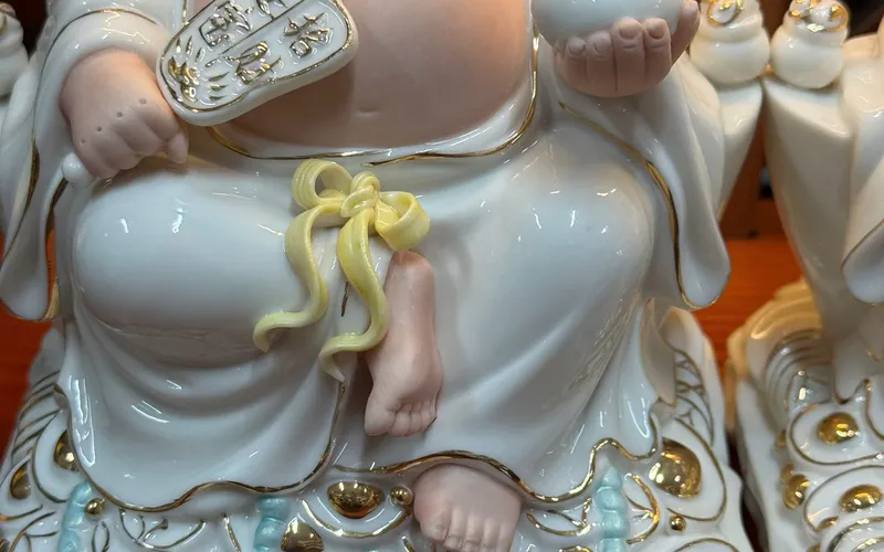 Bộ Thần Tài Thổ Địa màu Trắng Sứ