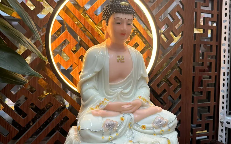 Phật A Di Đà dạng đế bầu dục