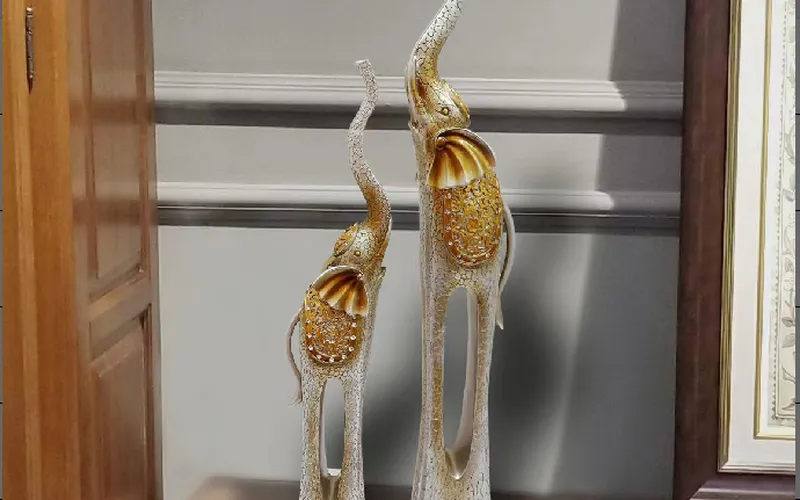 Decor tượng hình cặp Voi