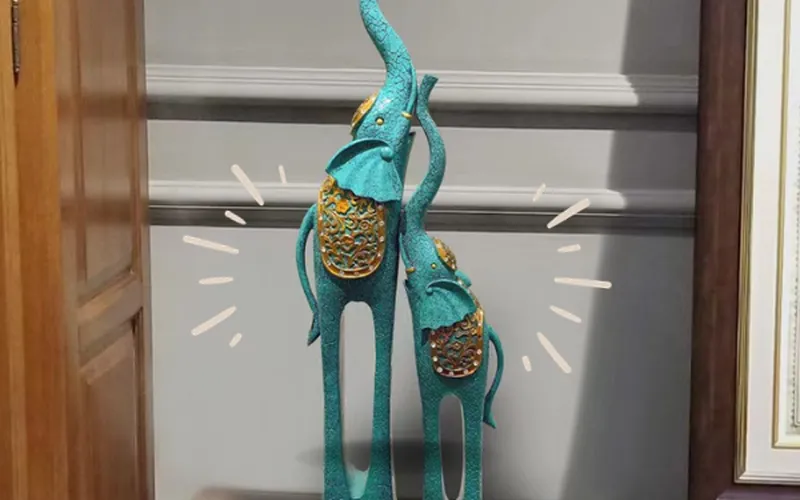 Decor tượng hình cặp Voi