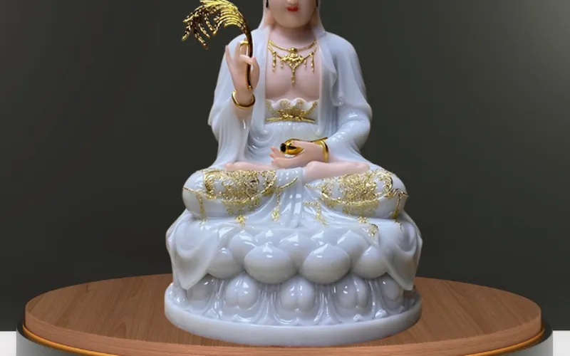 Quan Âm đế tròn viền vàng