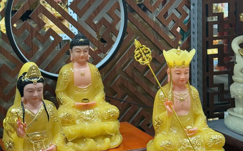 Bộ Ta Bà Tam Thánh Phật dạng đế sen non nước  