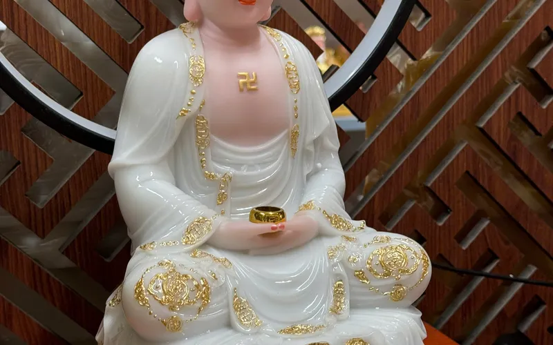 Tượng Phật A Di Đà ngồi đế sen to