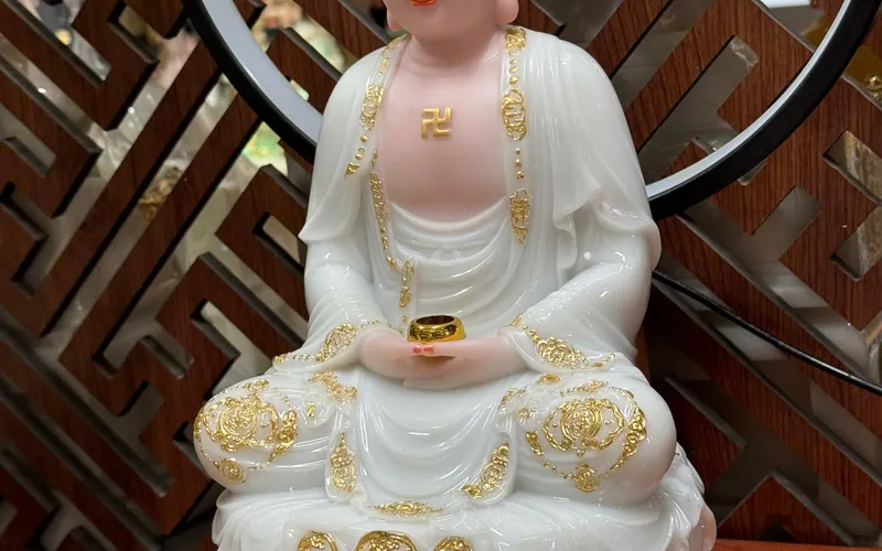 Tượng Phật A Di Đà ngồi đế sen to