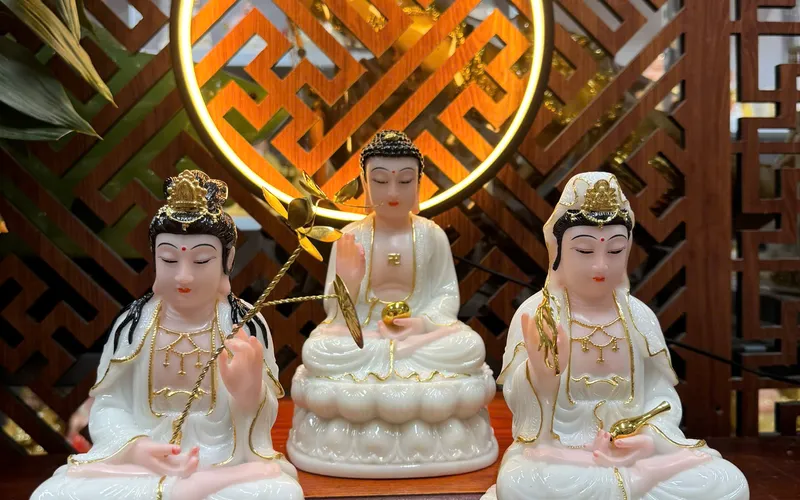 Tam Thánh Phật ngồi mẫu nhỏ